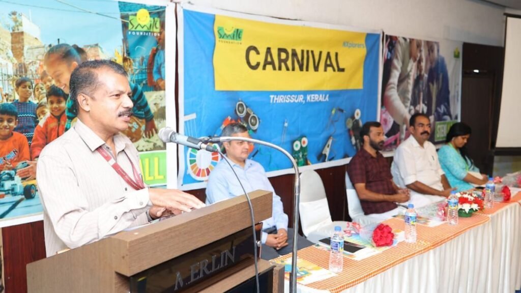 Rural students impress everyone with their scientific creations at Smile Foundation's NXplorers Carnival - The NXplorers Carnival was organized by the Smile Foundation, with support from Shell India and in association with the Government of Kerala. The day-long carnival was organised to provide school students from rural areas of Thrissur district a platform to showcase their scientific prowess. District Education Officer Dr. A. Ansar was the chief guest, while Mr. Saseedaran E., Project Coordinator of Sarva Shiksha Kerala, and Dr. Daison Panengaden, Assistant Professor in the Department of Physics at St. Thomas College, were the guests of honor. - PNN Digital