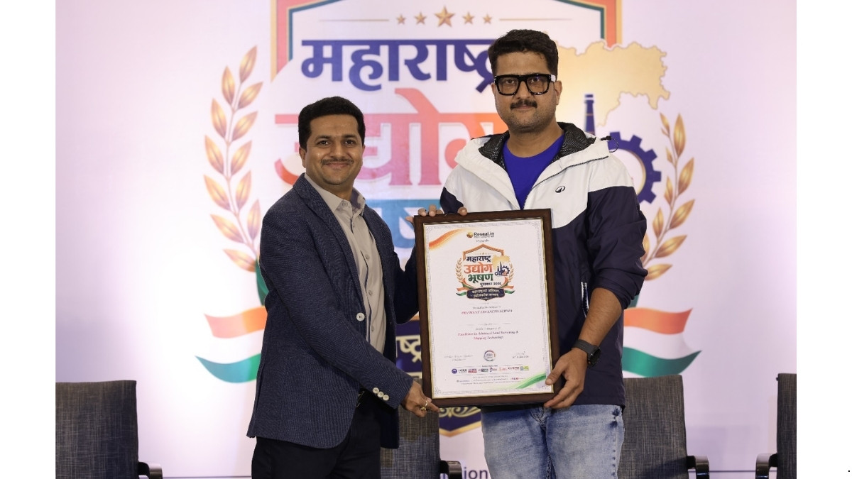 Mr. Prashant Alatgi of Prashant Advanced Survey Honoured for Excellence in Advanced Land Surveying & Mapping Technology